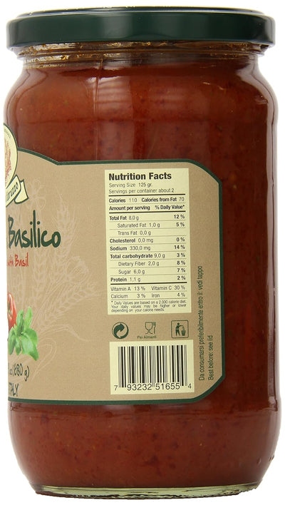 Rustichella d'Abruzzo Tomato Sauce with Basil - 24 ounce