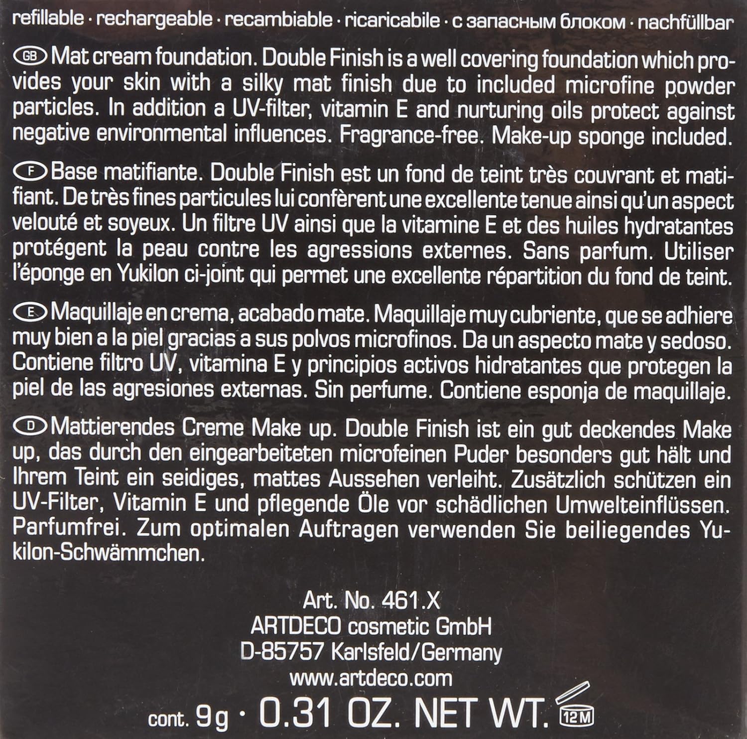 Artdeco Make-Up Double Finish Number 2, Tender Beige 9 g