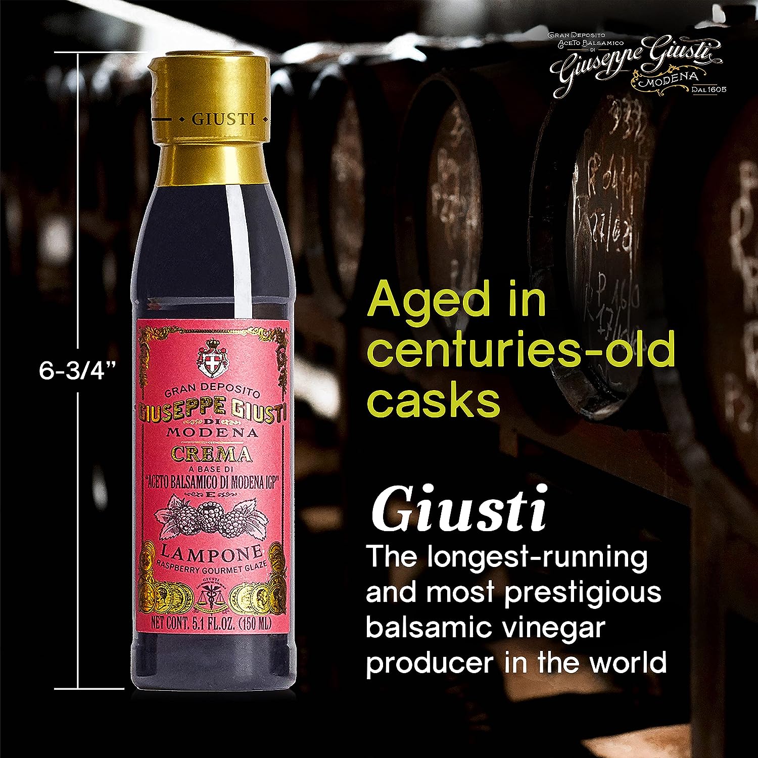 Giuseppe Giusti Crema Raspberry Balsamic Glaze of Modena - 150 ml - Pack of 1