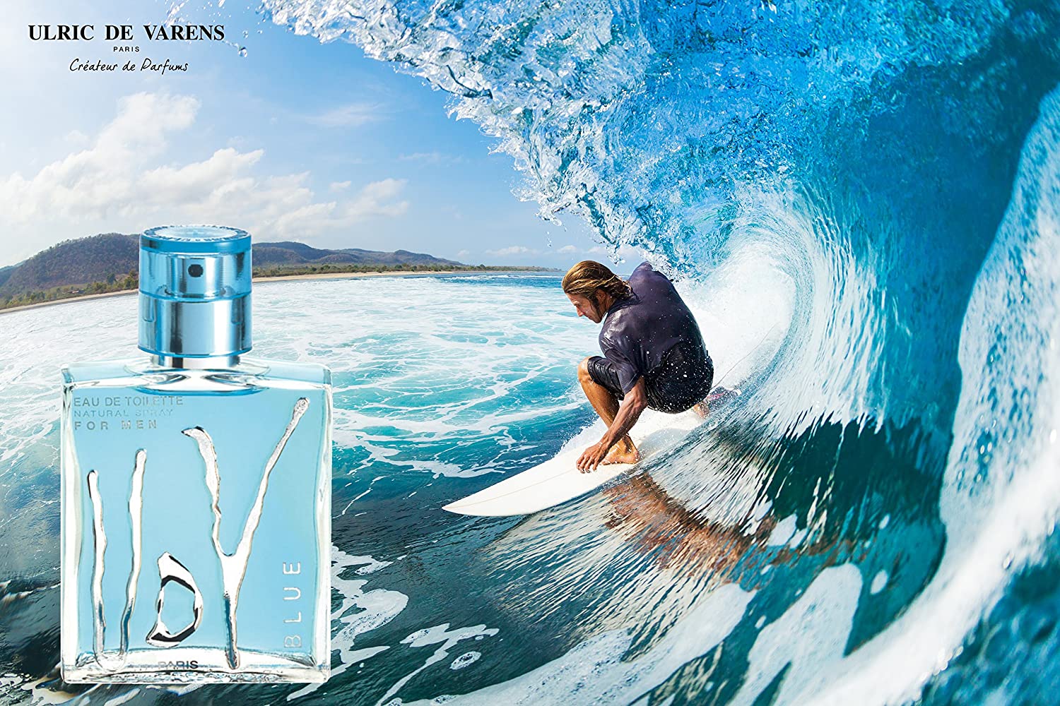 Udv Blue By Ulric De Varens For Men Eau De Toilette Spray, 3.4-Ounces