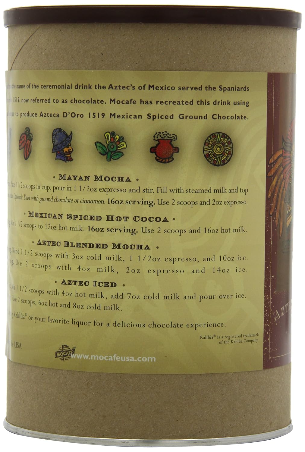 MOCAFE Azteca D'Oro 1519 Mexican Spiced Ground Chocolate, 3-Pound Tins