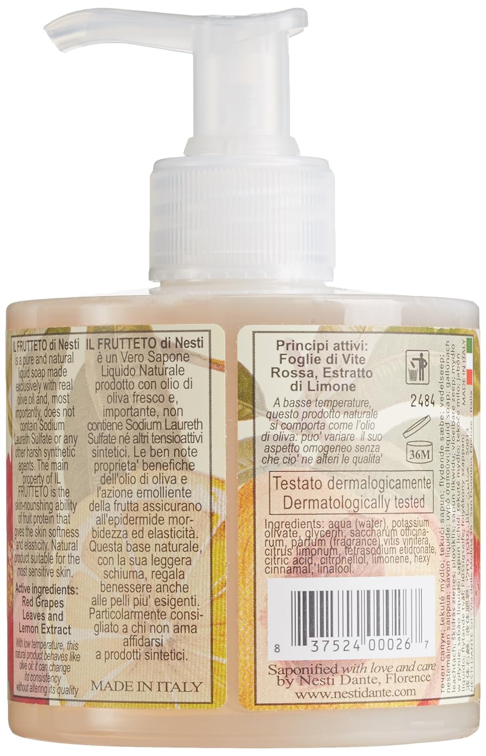 Nesti Dante IL Frutteto Liquid Hand Soap - Made in Italy
