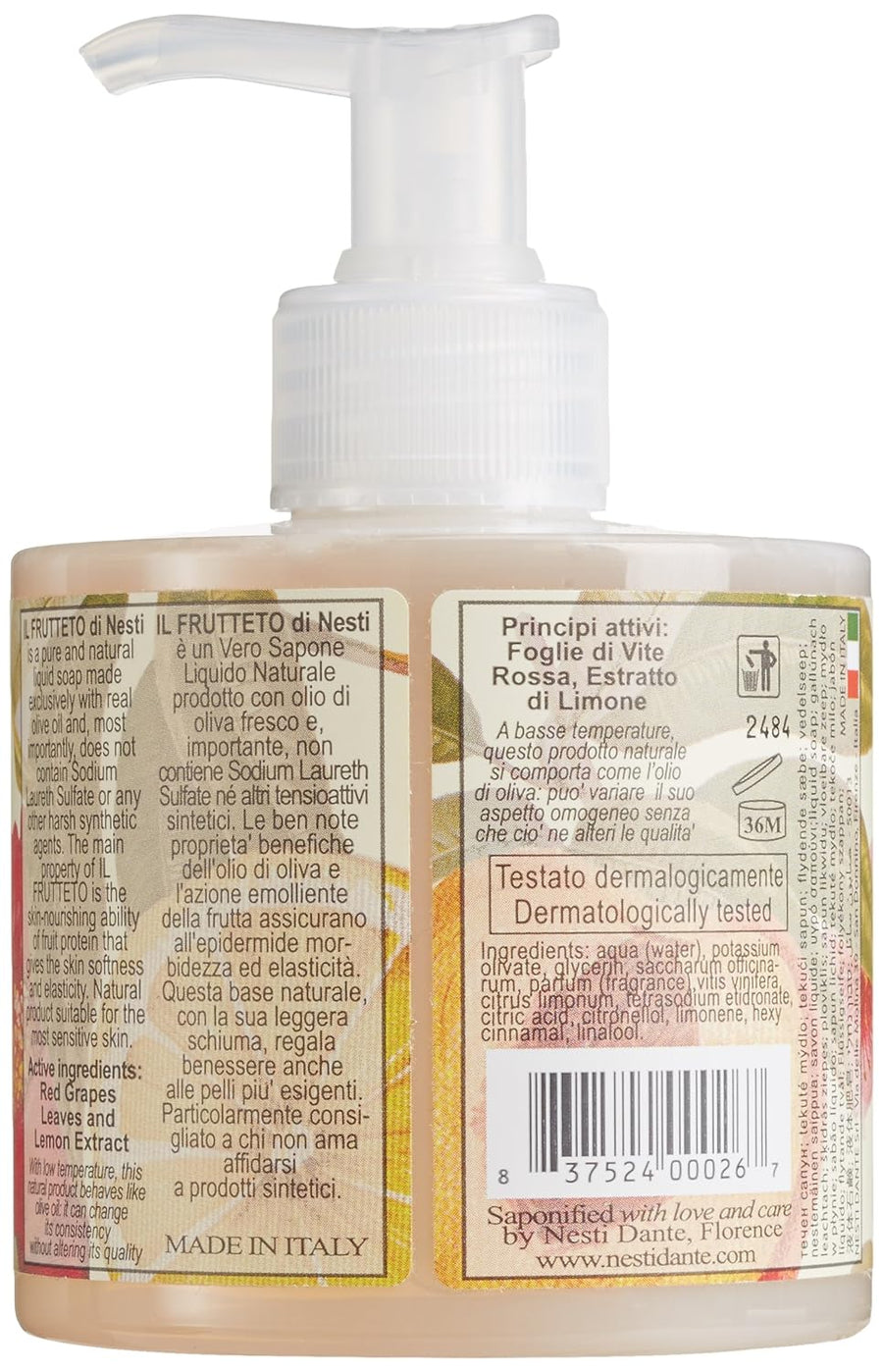 Nesti Dante IL Frutteto Liquid Hand Soap - Made in Italy