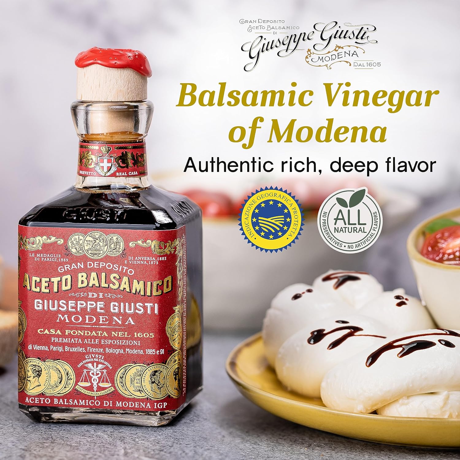 Giuseppe Giusti - Gran Deposito Aceto Balsamico Di Giuseppe Giusti Moderna - Italian Balsamic Wine Vinegar 8.45 fl.oz. (250ml) - Pack of 1