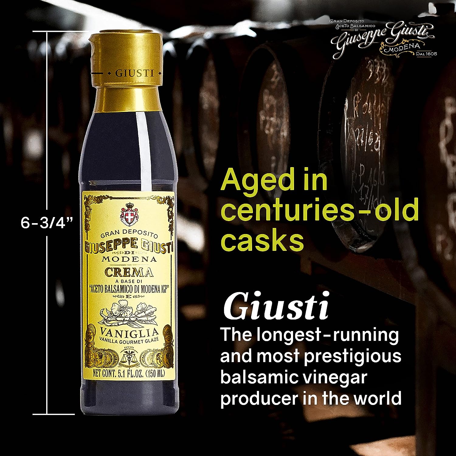 Giuseppe Giusti Crema Vanilla Balsamic Glaze of Modena - 150 ml - Pack of 1