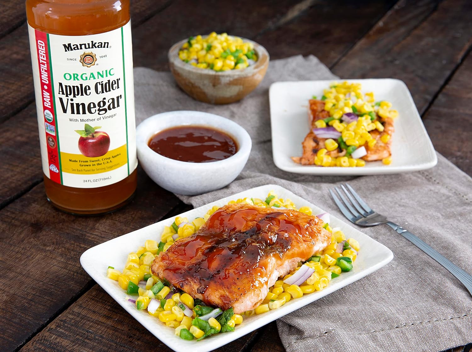 Marukan Organic Apple Cider Vinegar, 24 Ounce Glass Bottle (Pack of 1)