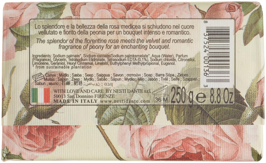 Nesti Dante Romantica Exhilarating Natural Soap - Florentine Rose & Peony 250g/8.8oz