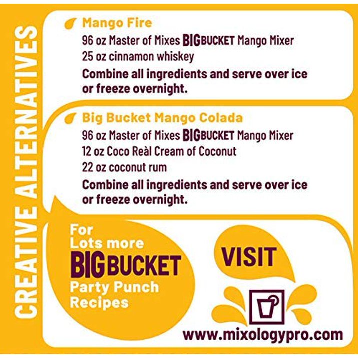 Master of Mixes Mango Daiquiri Margarita Mix, Ready to Use, 96 oz Low-Profile