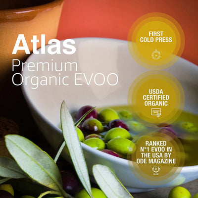 Atlas 5 LT Bulk Organic Cold Pressed Moroccan Extra Virgin Olive Oil, Polyphenol Rich | EVOO From Morocco, Newly Harvested Unprocessed from One Single Family Farm | Trusted by Michelin Star Chefs
