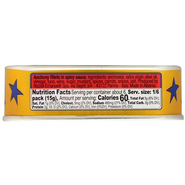 Rizzoli Anchovy Fillets In Spicy Sauce, 3.17 OZ