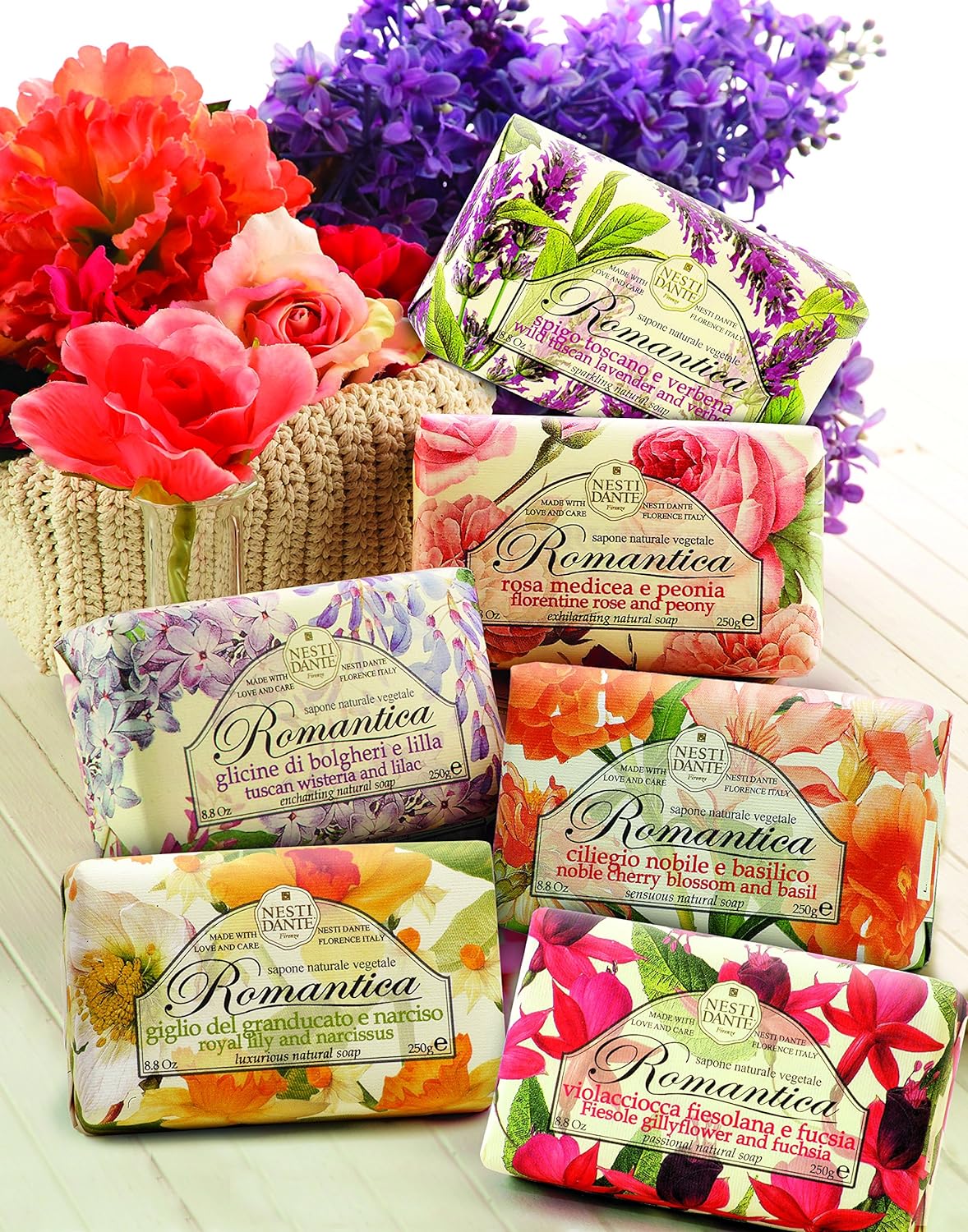 Nesti Dante Romantica Natural Soap, Royal Lily and Narcissus/Luxurious, 8.8 Ounce