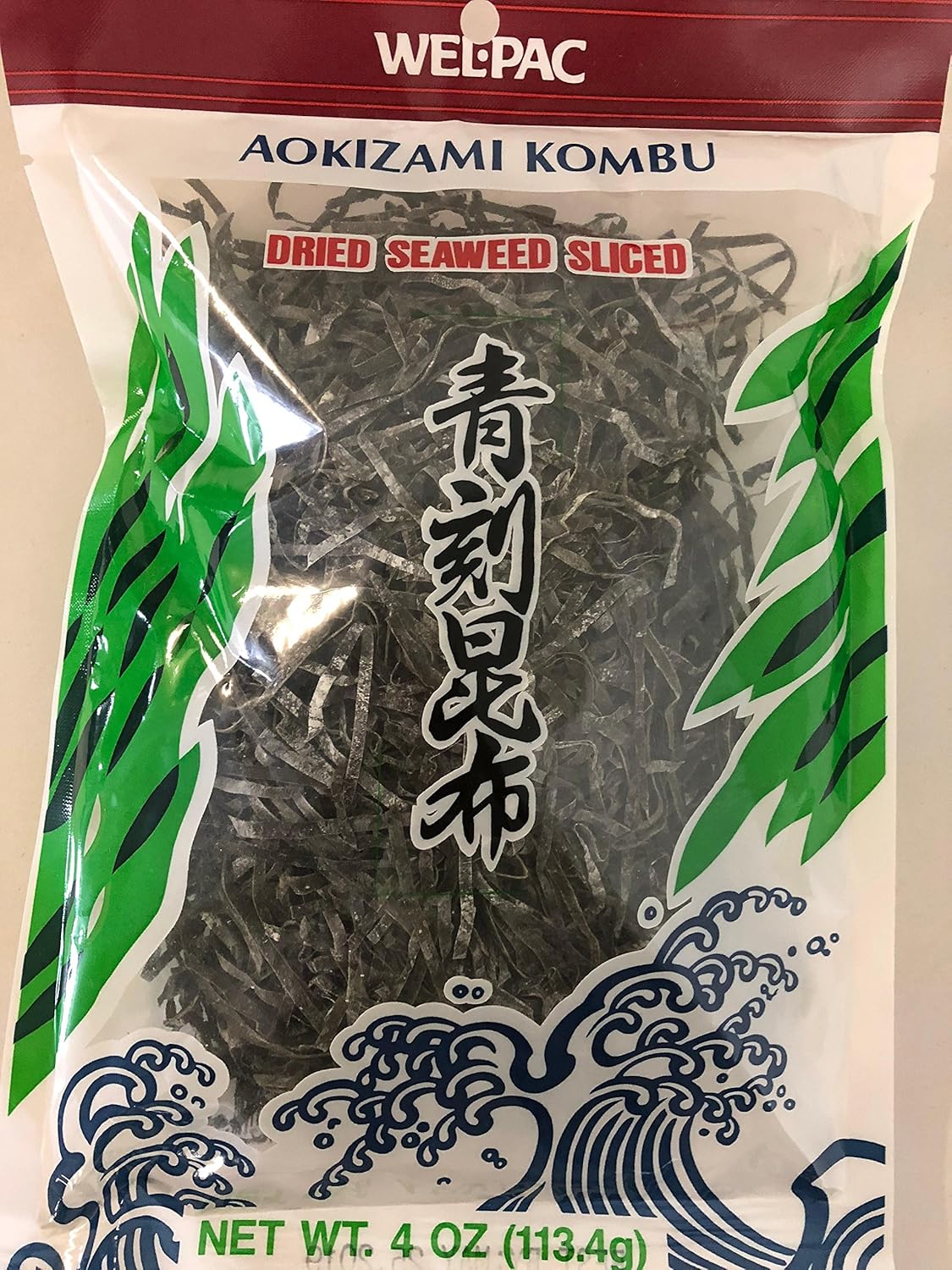 Welpac Aokizami Kombu Dried Sliced Seaweed, 4 Ounce