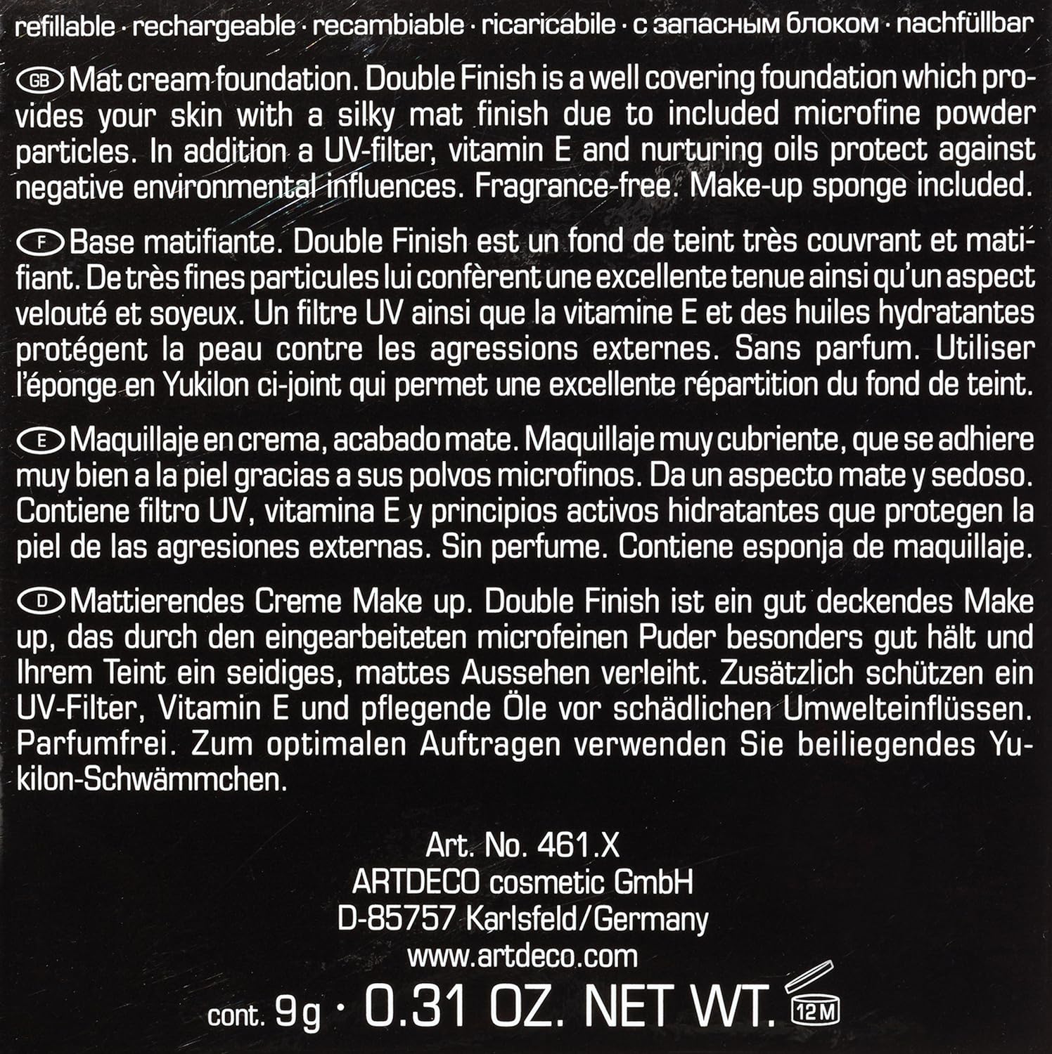 Artdeco Make-Up Double Finish Number 9, Light Cashmere 9 g