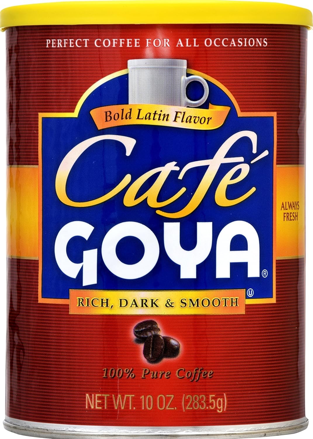 Goya Foods 100% Pure Latin Coffee, Rich, Dark & Smooth, 10 Ounce Can