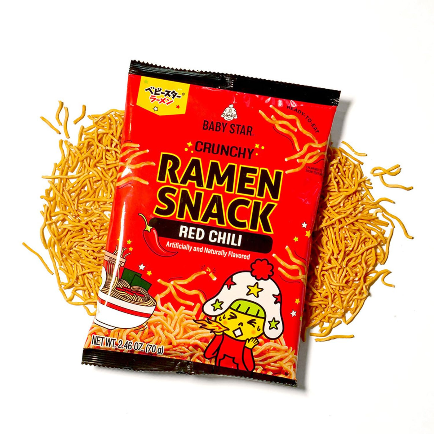 Baby Star Crunchy Ramen Snack Tiny | Red Chili 2.46oz