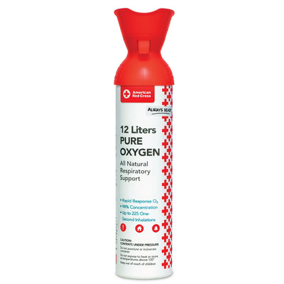 Boost Oxygen American Red Cross 12L Canister, 98% Pure Oxygen, Rapid Response Emergency Preparedness
