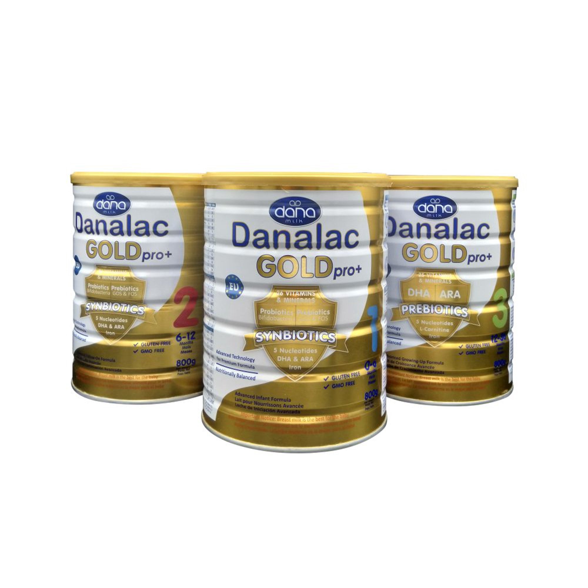 DANALAC Danalac GOLD Pro+ 3 800g Litho EN/FR with Symbiotics - DHA-ARA-Nucleotides