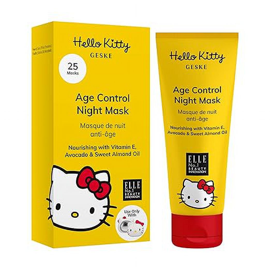 GESKE Age Control Night Mask | Use with Hello Kitty Warm & Cool Mask | Face Mask with Vitamin E, Avocado & Sweet Almond Oil | Enriching Formula | Supports Night-Time Skin Recovery | For Dry Skin