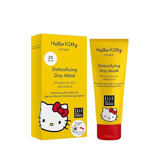 GESKE Detoxifying Day Mask | Use with Hello Kitty Sonic Warm & Cool Mask | Face Mask with CBD Oil, Apricot Kernel Oil & Mango Butter | Protective Formula | For Normal to Sensitive Skin | Vegan