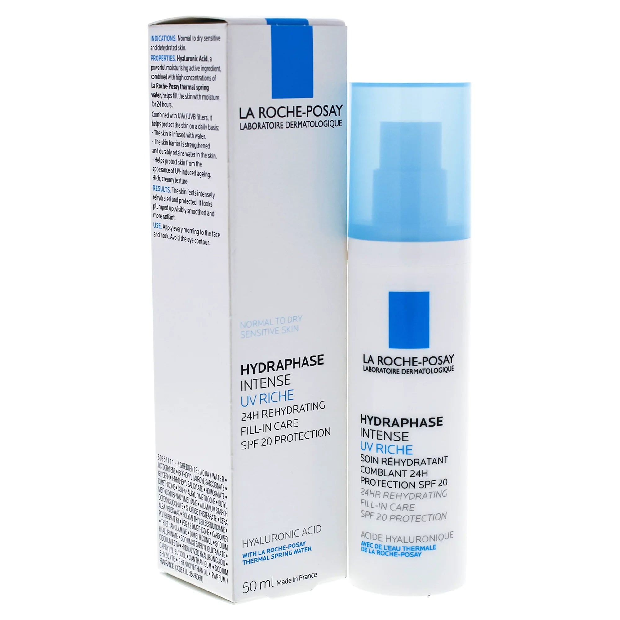 Hydraphase UV Intense Riche SPF 20 by La Roche-Posay for Unisex - 1.7 oz Sunscreen