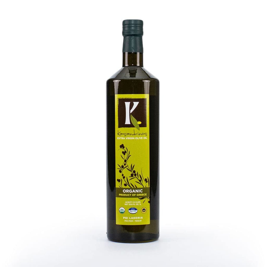 Kasandrinos Extra Virgin Olive Oil 1 Liter Glass Bottle from Greece