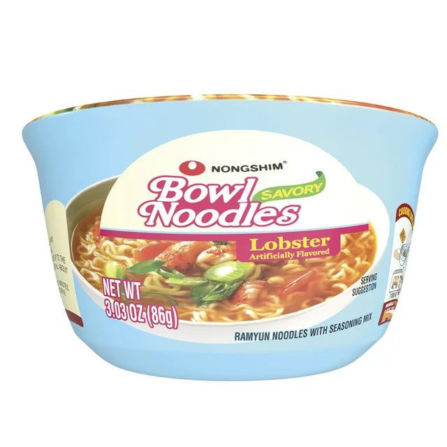 Nongshim Bowl Noodle Savory Lobster Ramyun Ramen Noodle Soup Bowl, 3.03oz X 1 Count