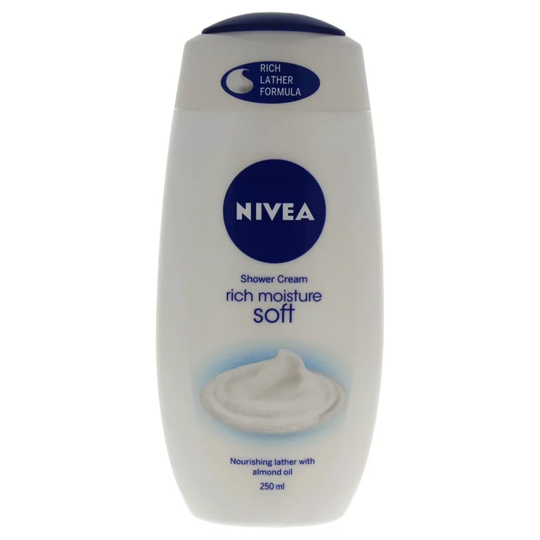 Rich Moisture Soft Shower Cream by Nivea for Unisex - 8.5 oz Shower Cream