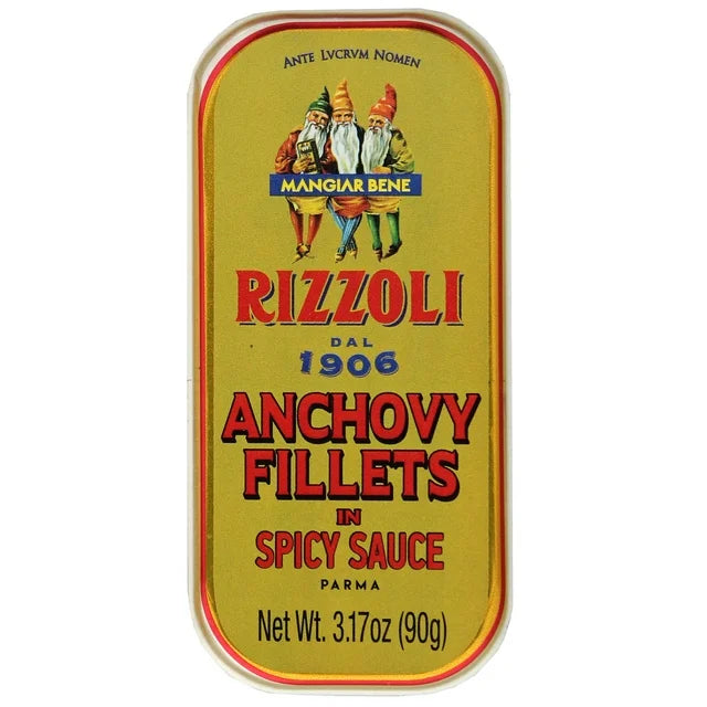 Rizzoli Anchovy Fillets In Spicy Sauce, 3.17 OZ