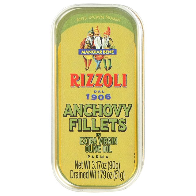 Rizzoli Anchovy Fillets in Extra Virgin Olive Oil, 3.17 OZ