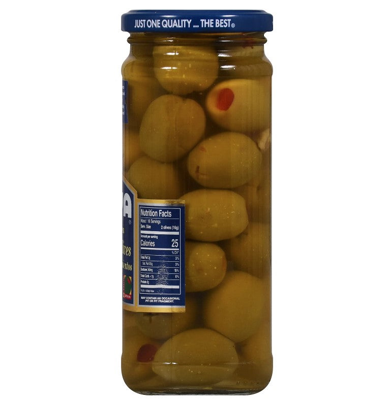 Goya Foods Stuffed Queen Spanish Olives with Minced Pimientos, 9 Ounce