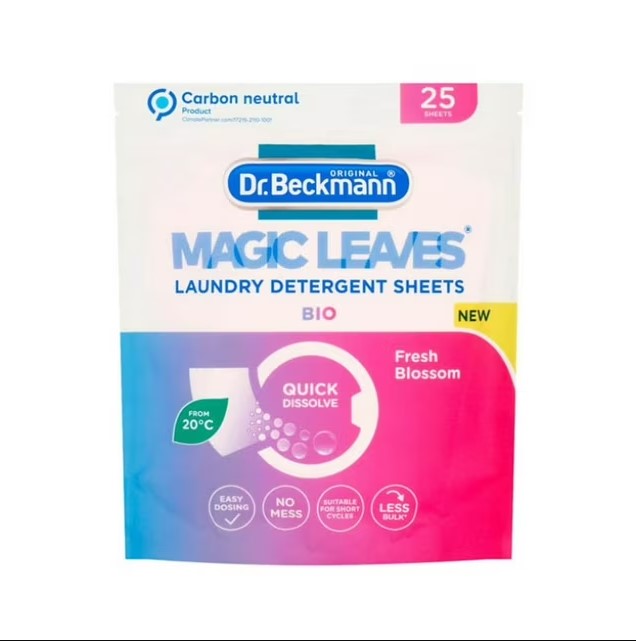 Dr. Beckmann Bio Fresh Blossom Laundry Detergent Sheets 25 Washes 100g