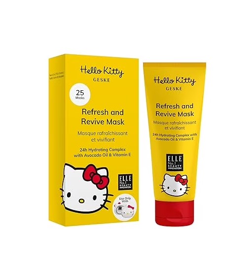 GESKE Refresh & Revive Mask | Use with Hello Kitty Sonic Warm & Cool Mask | 24H Hydrating Face Mask with Avocado Oil & Vitamin E | Refreshing Formula | For Normal to Dry Skin | Vegan & Cruelty-free