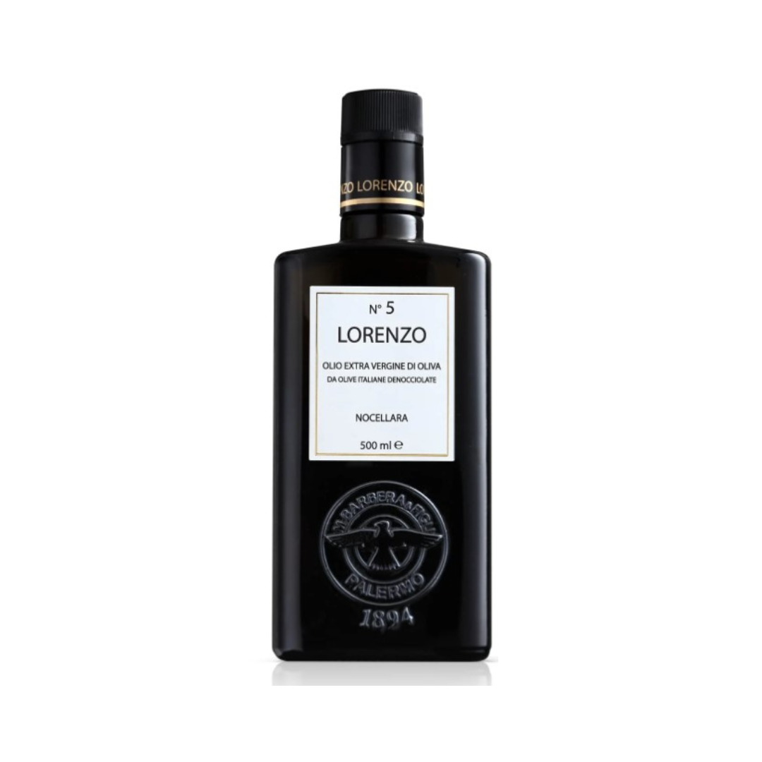 Barbera Lorenzo #5 Extra Virgin Olive Oil Fruity, Soft Nocellara del Belice Olive Flavor, Cold Extracted Authentic Sicilian Olive Oil, Fresh Harvest Imported Olive Oil From Italy 16.9 oz - Pack of 1