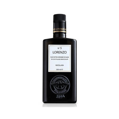 Barbera Lorenzo #5 Extra Virgin Olive Oil Fruity, Soft Nocellara del Belice Olive Flavor, Cold Extracted Authentic Sicilian Olive Oil, Fresh Harvest Imported Olive Oil From Italy 16.9 oz - Pack of 1