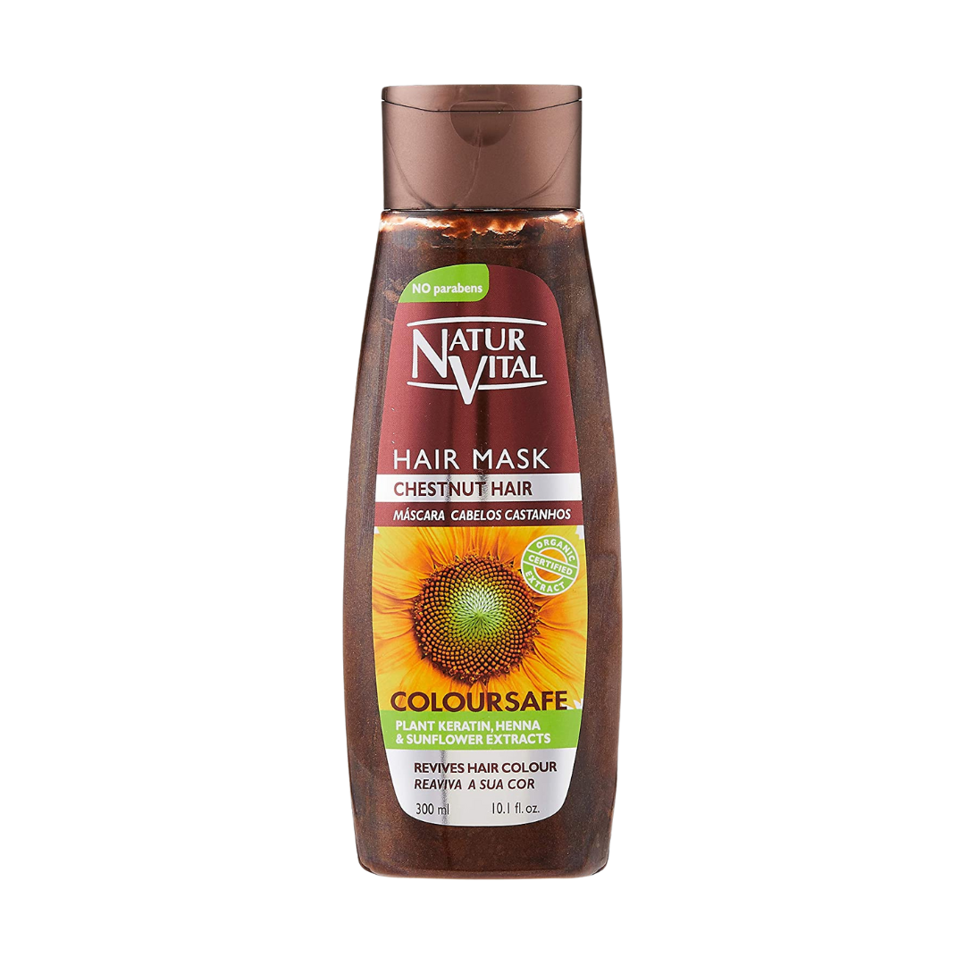 Natur Vital Colouring Hair Mask - Repairs and Colours - 300 Ml/Natural & Organic. (Chestnut Hair)