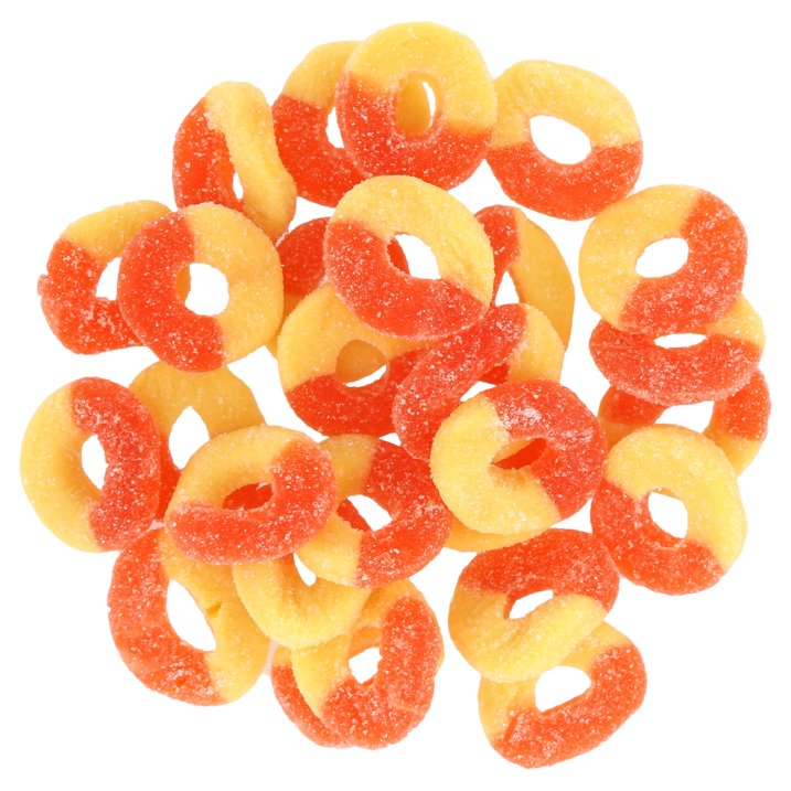 Albanese Peach Gummi Rings, 4.5 lb