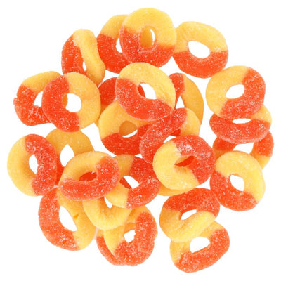 Albanese Peach Gummi Rings, 4.5 lb