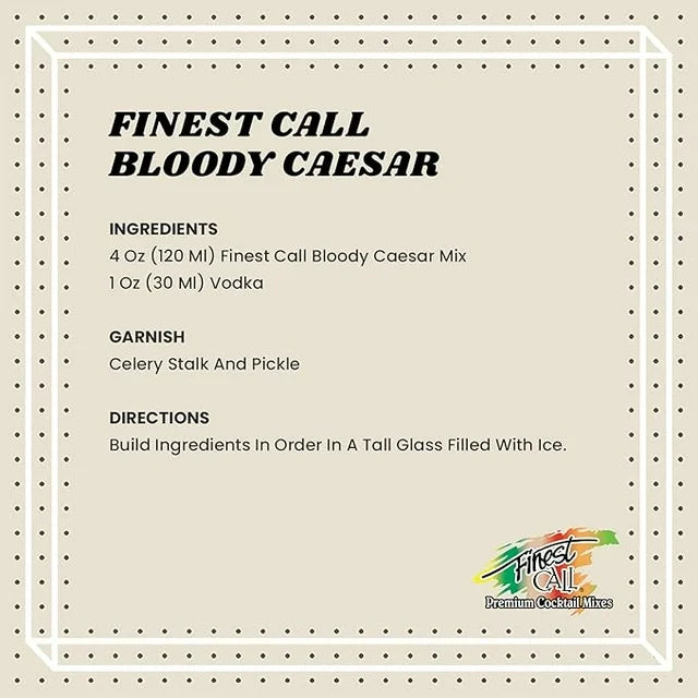 Finest Call Premium Bloody Caesar Drink Mix, 1 Liter Bottle (33.8 Fl Oz)
