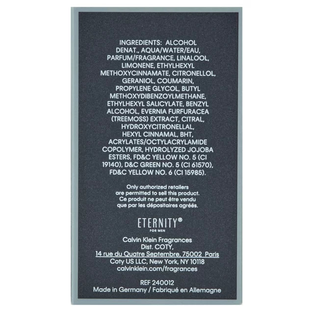 Calvin Klein Eternity Eau de Toilette Spray, Cologne for Men, 1.6 oz