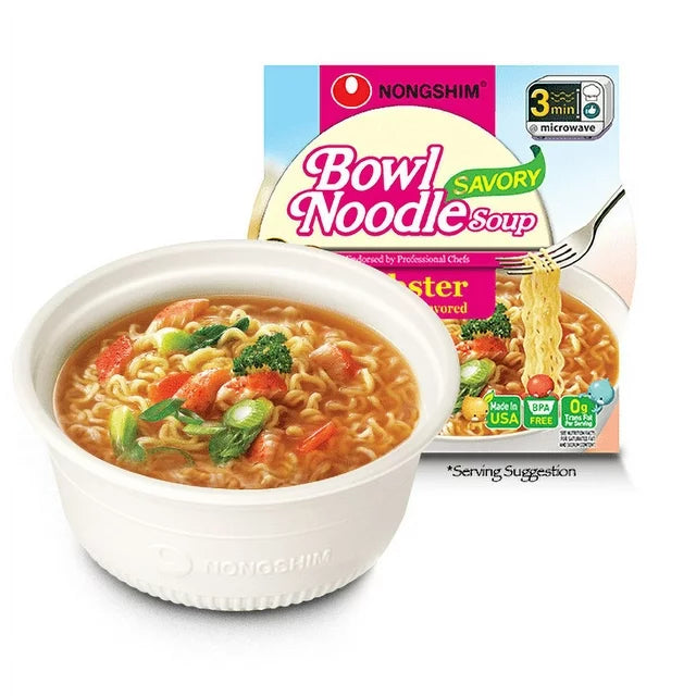 Nongshim Bowl Noodle Savory Lobster Ramyun Ramen Noodle Soup Bowl, 3.03oz X 1 Count