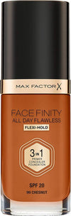 Max Factor Facefinity 3-in-1 All Day Flawless Liquid Foundation SPF 20 99 Chestnut 30ml