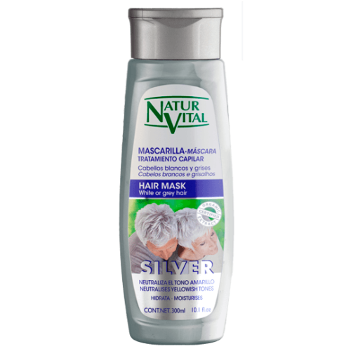 Natur Vital Silver Mask for White/Gray Hair 300 ml. ( NO PARABENS, SULFATES)