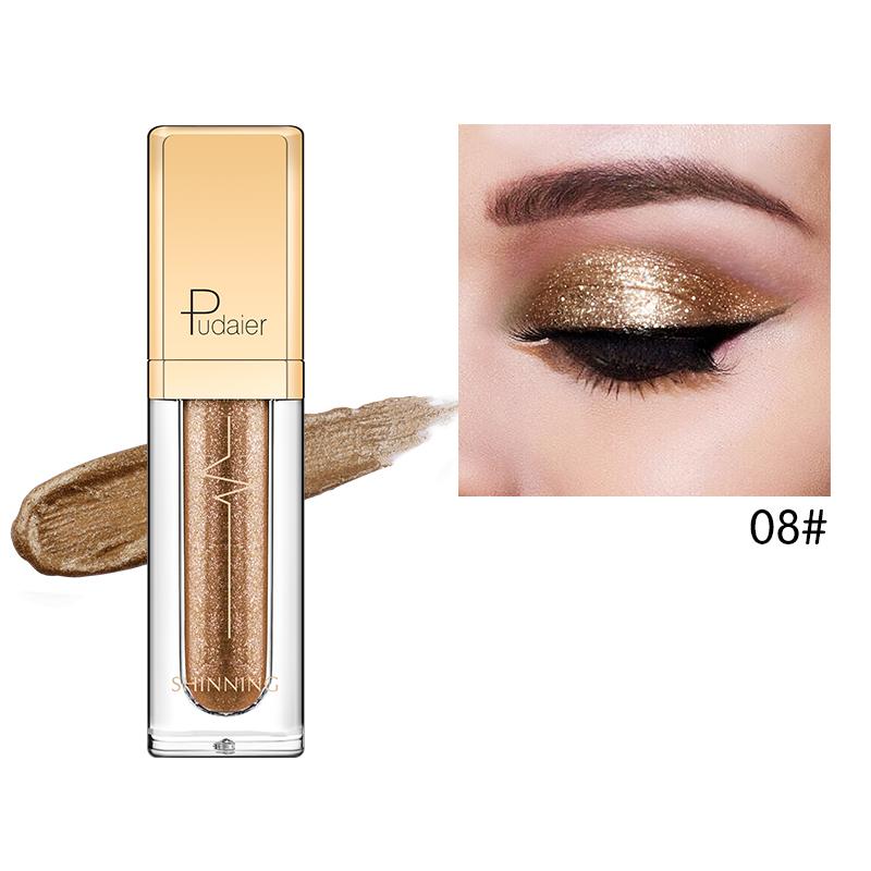 Pudaier Glitter & Glow Liquid Eyeshadow - Color # 08 Dark Brown
