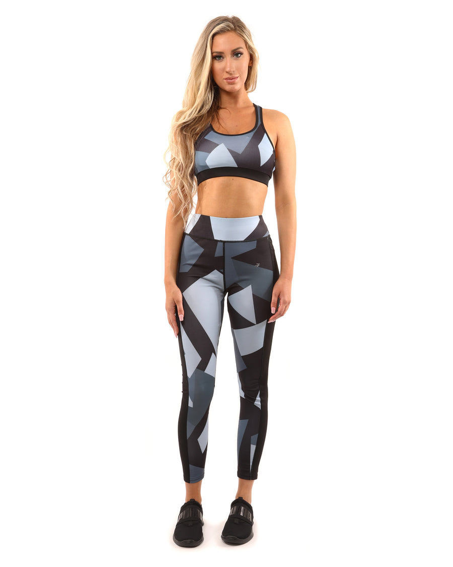 Bondi Set - Leggings & Sports Bra - Black/Grey - Savoy Active