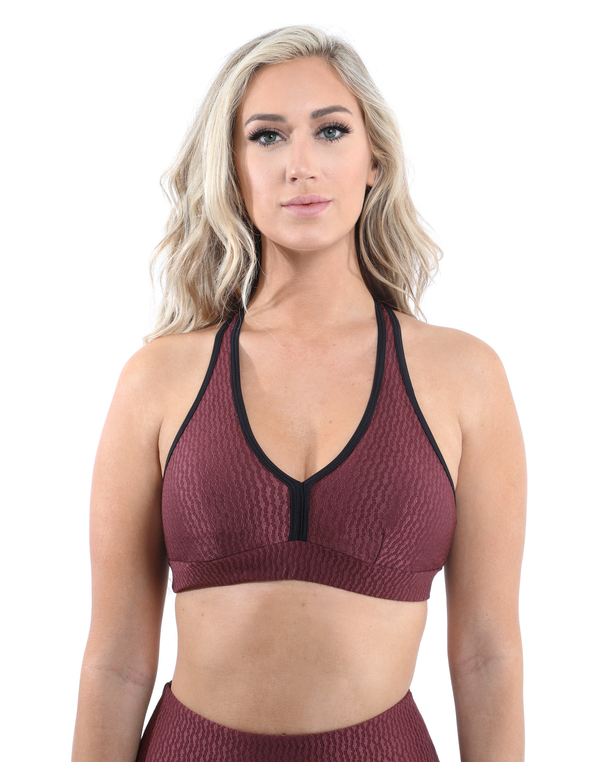Verona Activewear Set - Leggings & Sports Bra - Maroon [MADE IN ITALY] - Savoy Active