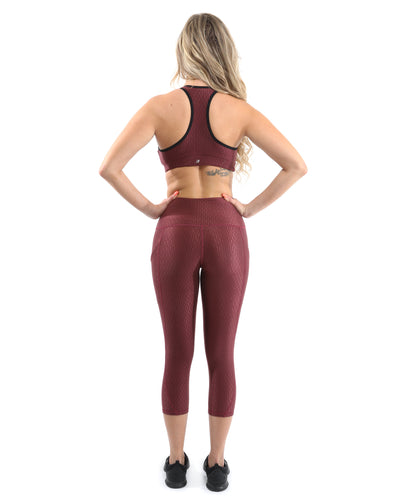 Verona Activewear Capri Leggings - Maroon [MADE IN ITALY] - Savoy Active