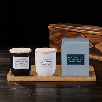 Soy Wax Candle with Bamboo Lid - English Pear Freesia Scented