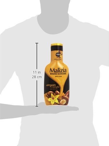 Malizia Bath Foam - Argan and Vanilla Scent 33.8oz/1000ml [Made in Italy]