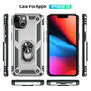 iPhone 13  Case with Kickstand, Heavy Duty Military Grade Protection Phone Case, Built-in 360° Rotate Ring Stand, Shockproof Full Body Rugged Case（Silver）