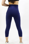 High Waisted Yoga Capri Leggings - Navy Blue - Savoy Active